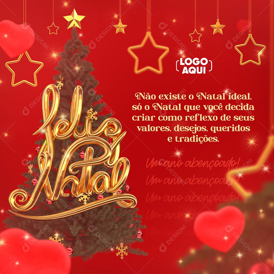 Post Feliz Natal Social Media PSD Editável