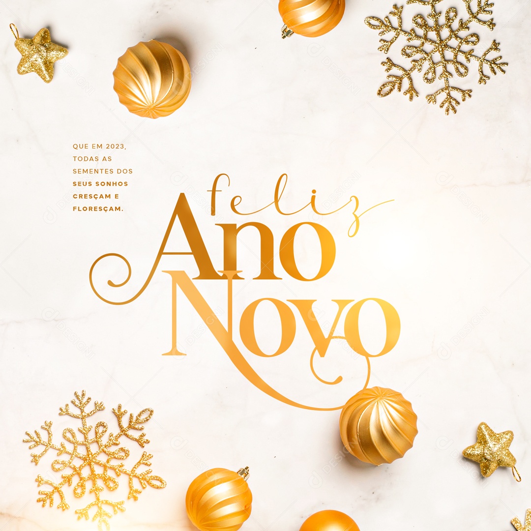 Feliz Ano Novo Que em 2023 Todas as Sementes Dos Seus Sonhos Cresçam e Floresçam Social Media PSD Editável