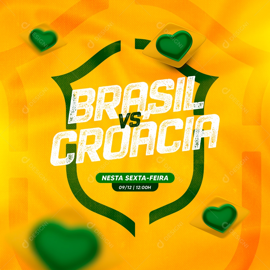 Flyer Copa do Mundo Brasil x Croácia Social Media PSD Editável