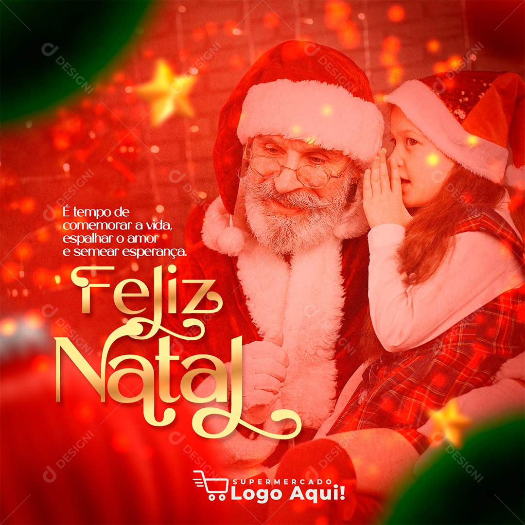 Post Feliz Natal Social Media PSD Editável