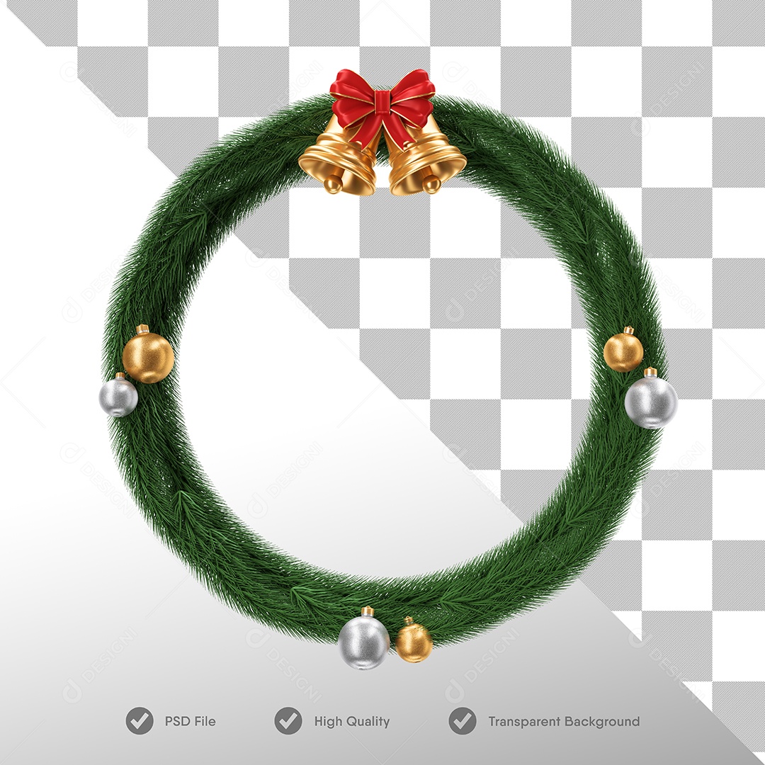 Guirlanda Elemento 3D para Composição PSD