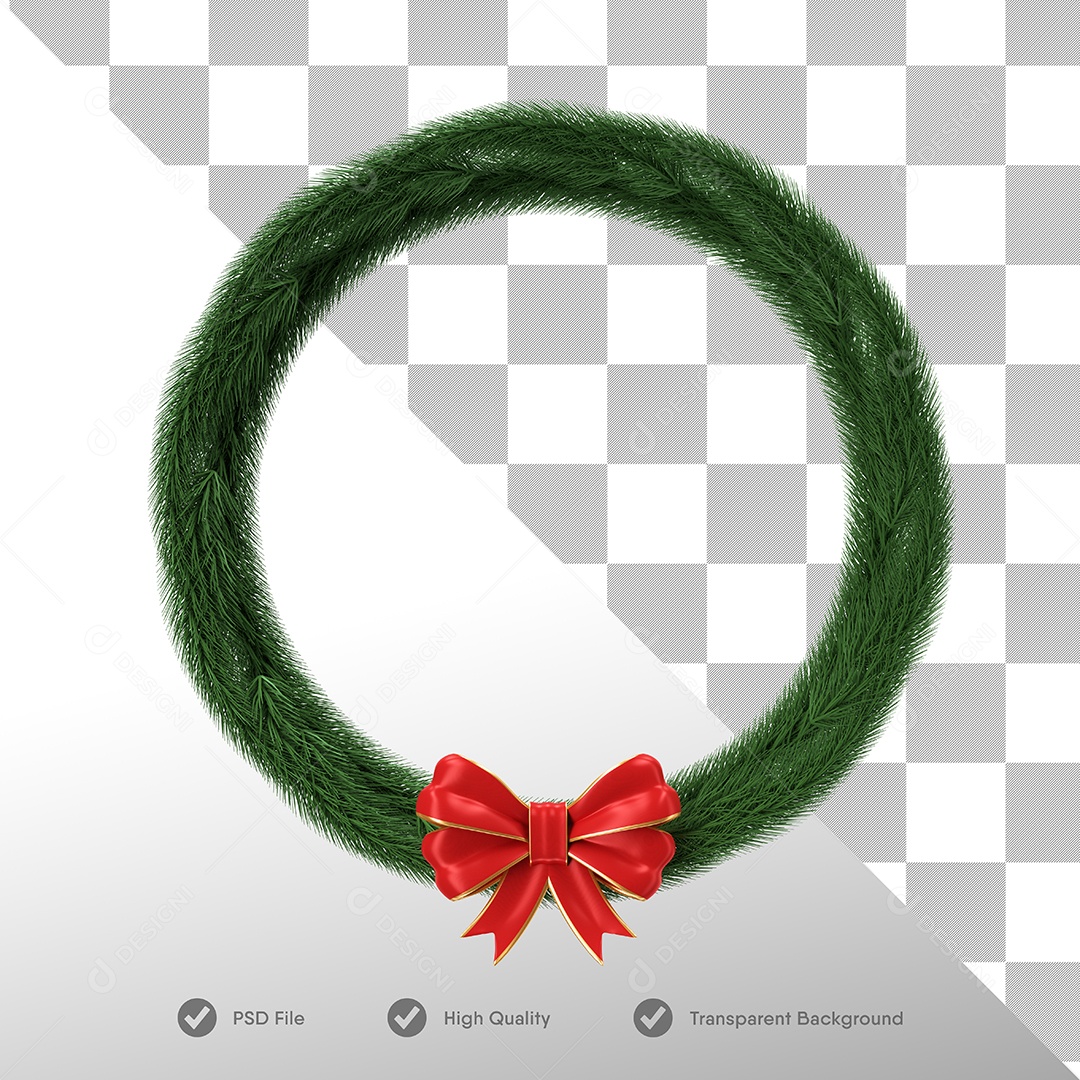 Guirlanda Elemento 3D para Composição PSD