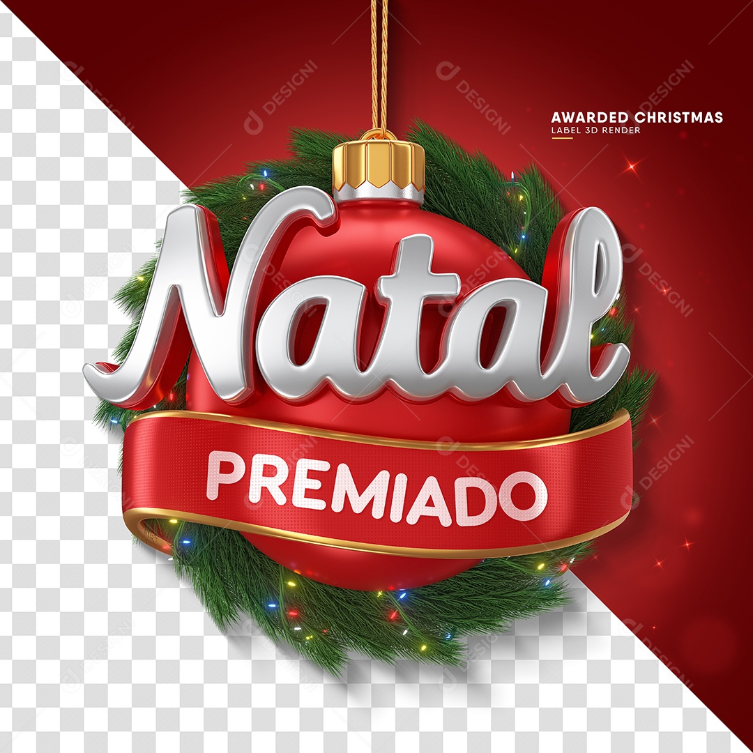 Awarded Christmas 3D Stamp for Compositing PSD