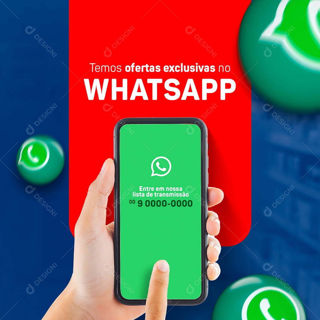 Temos Ofertas Exclusivas no Whatsapp Farmácia Social Media PSD Editável