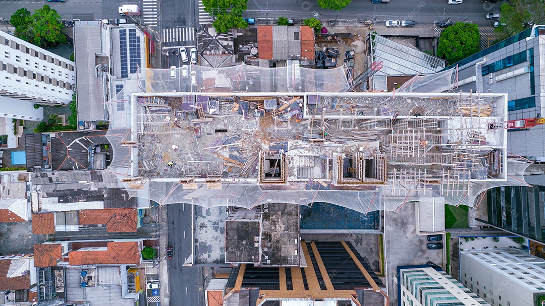 Muitos edifícios no bairro Jardins em São Paulo, Brasil. Edifícios residenciais