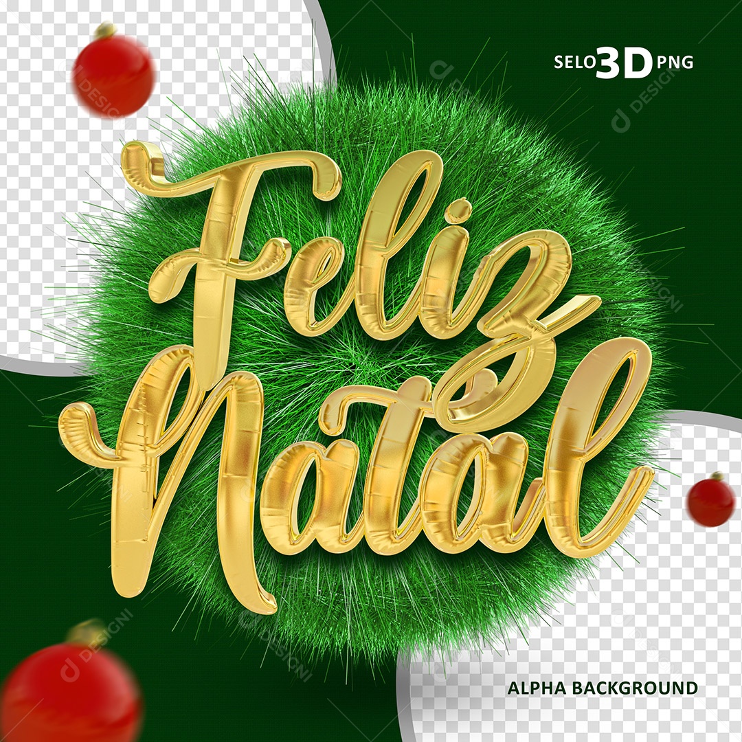 Feliz Natal Guirlanda Verde PSD