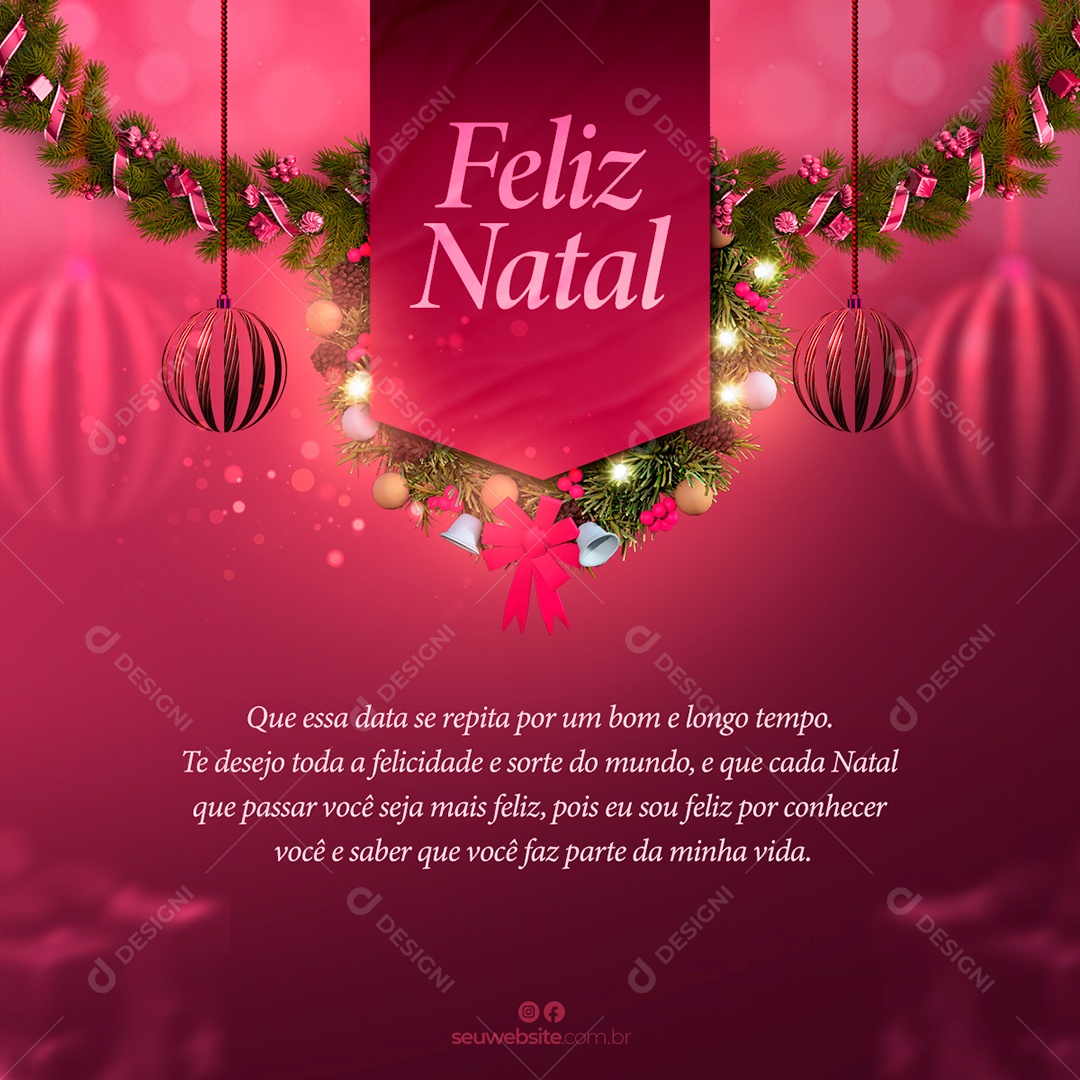Post Feliz Natal Social Media PSD Editável