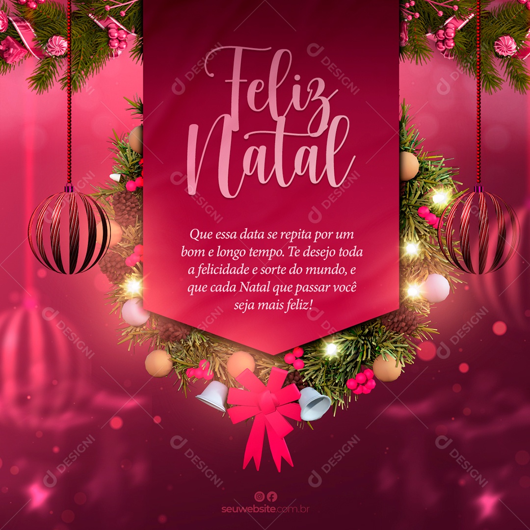Post Feliz Natal Social Media PSD Editável