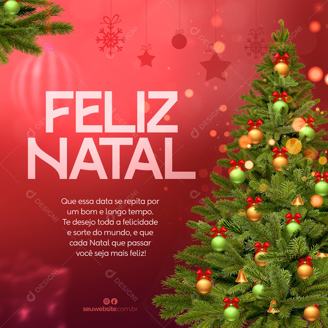 Post Feliz Natal Social Media PSD Editável