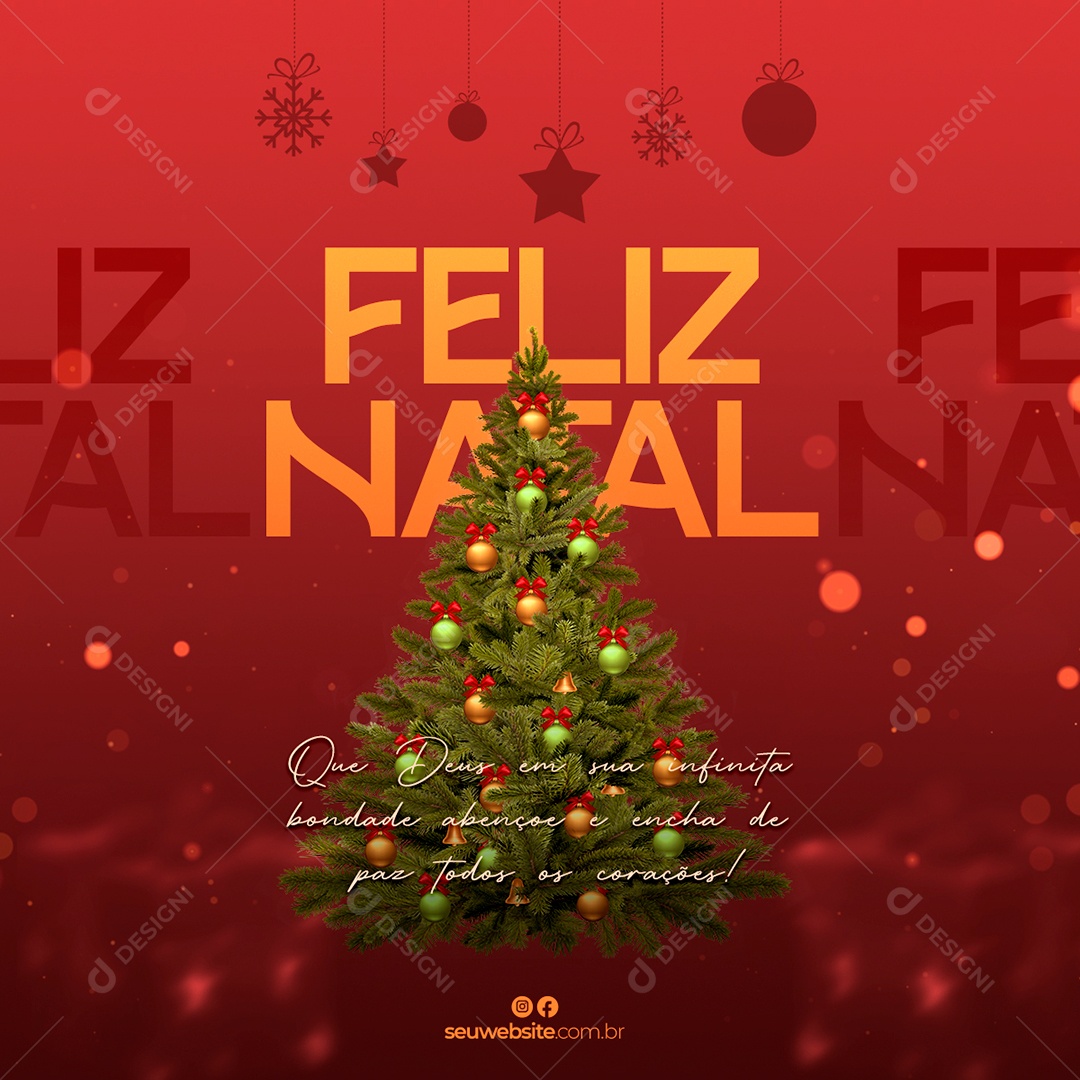 Post Feliz Natal Social Media PSD Editável