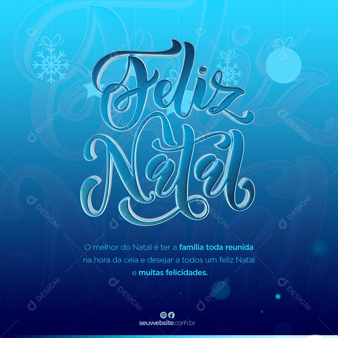 Post Feliz Natal em Família Social Media PSD Editável
