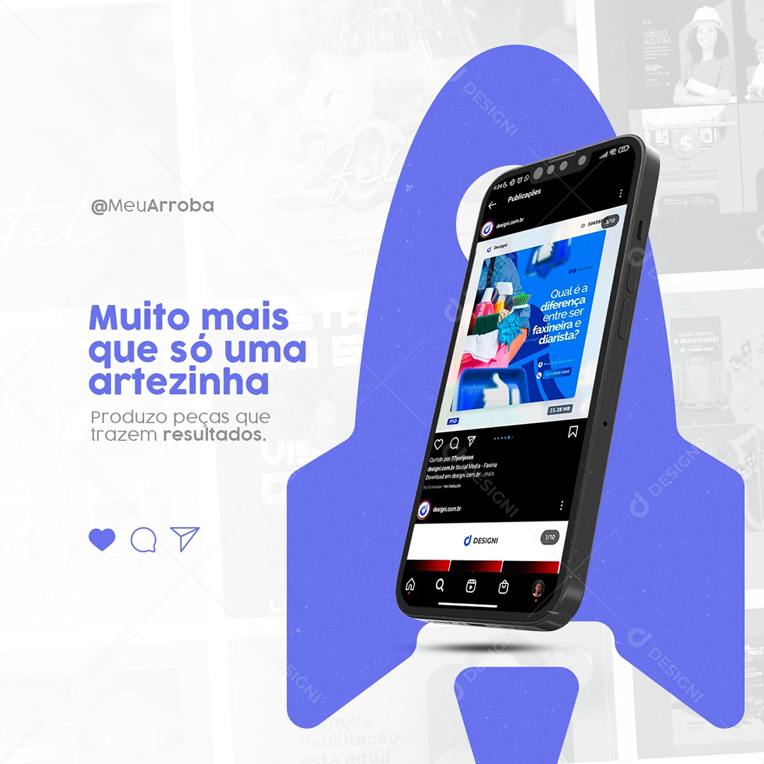 Muito mais Que só Uma Artezinha Designer Gráfico Social Media PSD Editável
