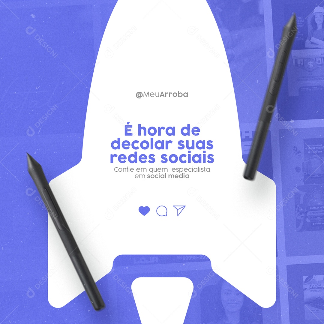 É Hora de Decolar suas Redes Sociais Designer Gráfico Social Media PSD Editável