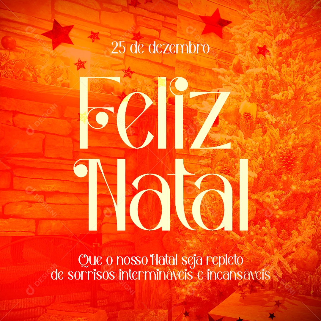 Post Feliz Natal 25 de Dezembro Social Media PSD Editável