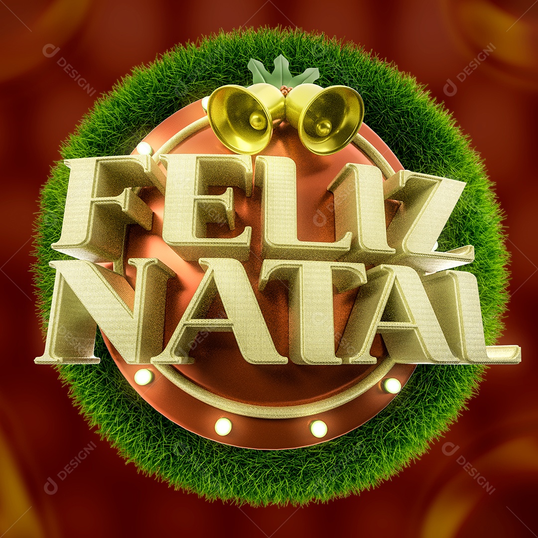 Selo 3D Feliz Natal Para Composição PSD