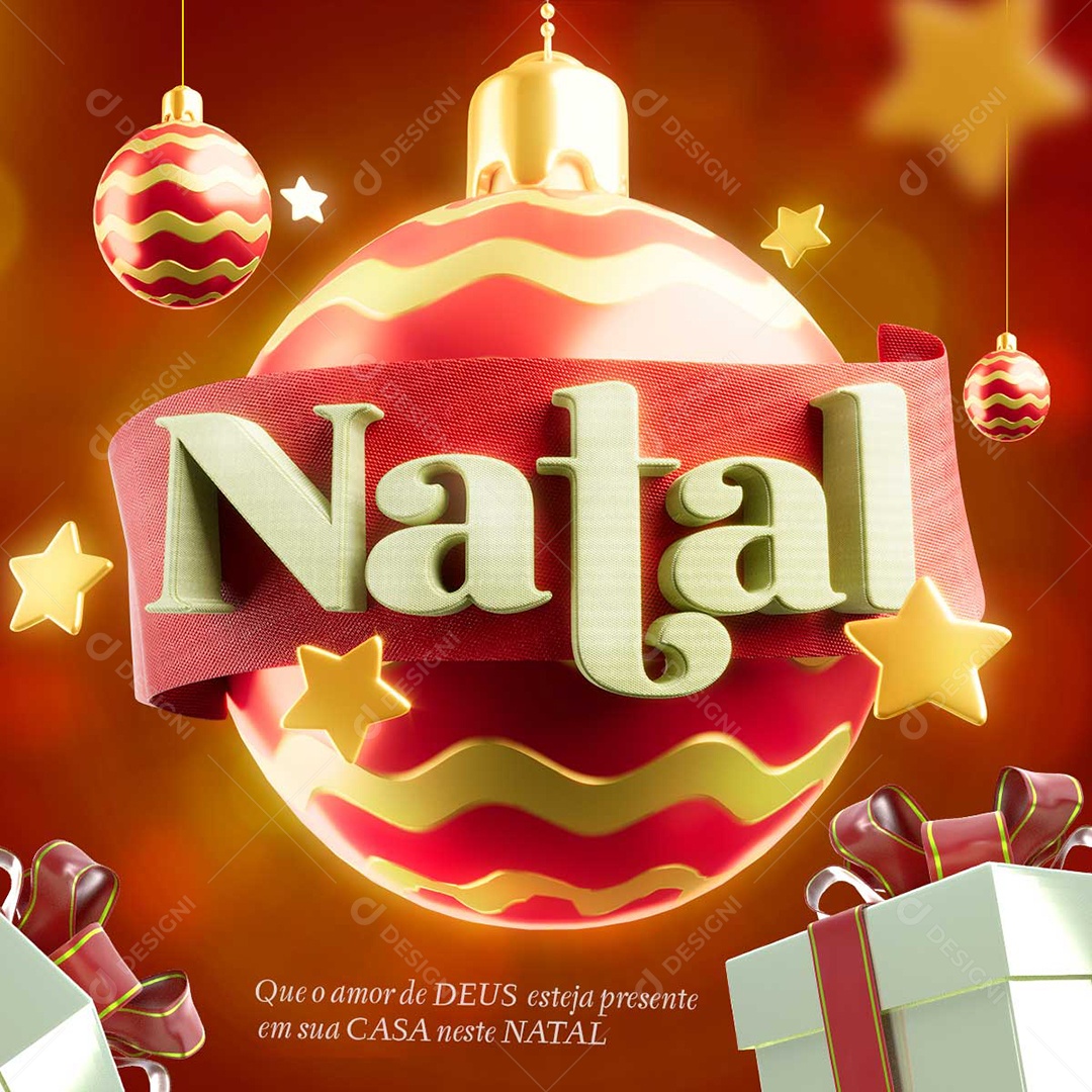 Social Media Natal Bola de Natal Vermelha PSD