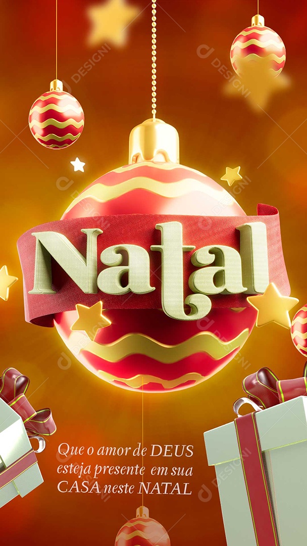 Social Media Story de Natal Presentes Ofertas PSD Editável