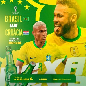 Cervejaria Brasil x Croácia Social Media PSD Editável