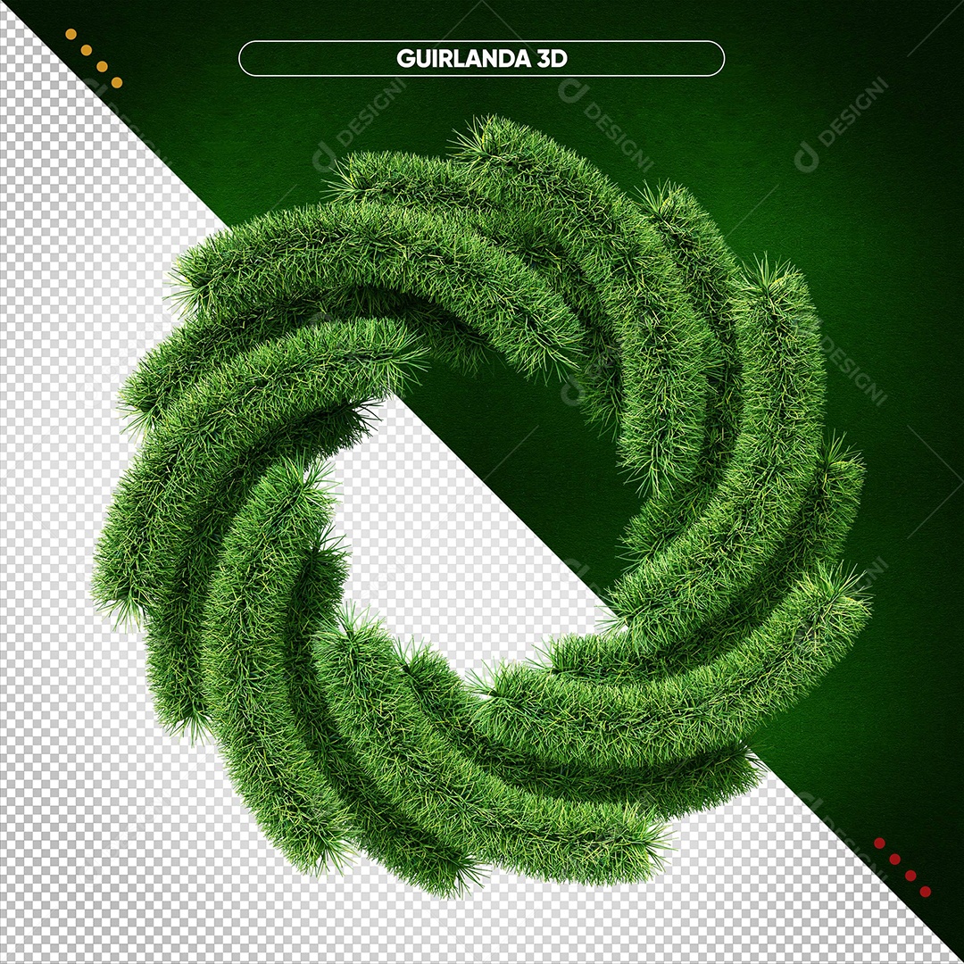 Guirlanda De Natal 3D Elemento Para Composição PSD