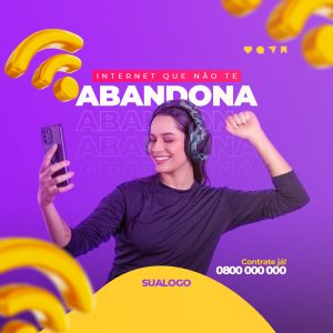 Internet Que Não Te Abandona Provedor de Internet Social Media PSD Editável