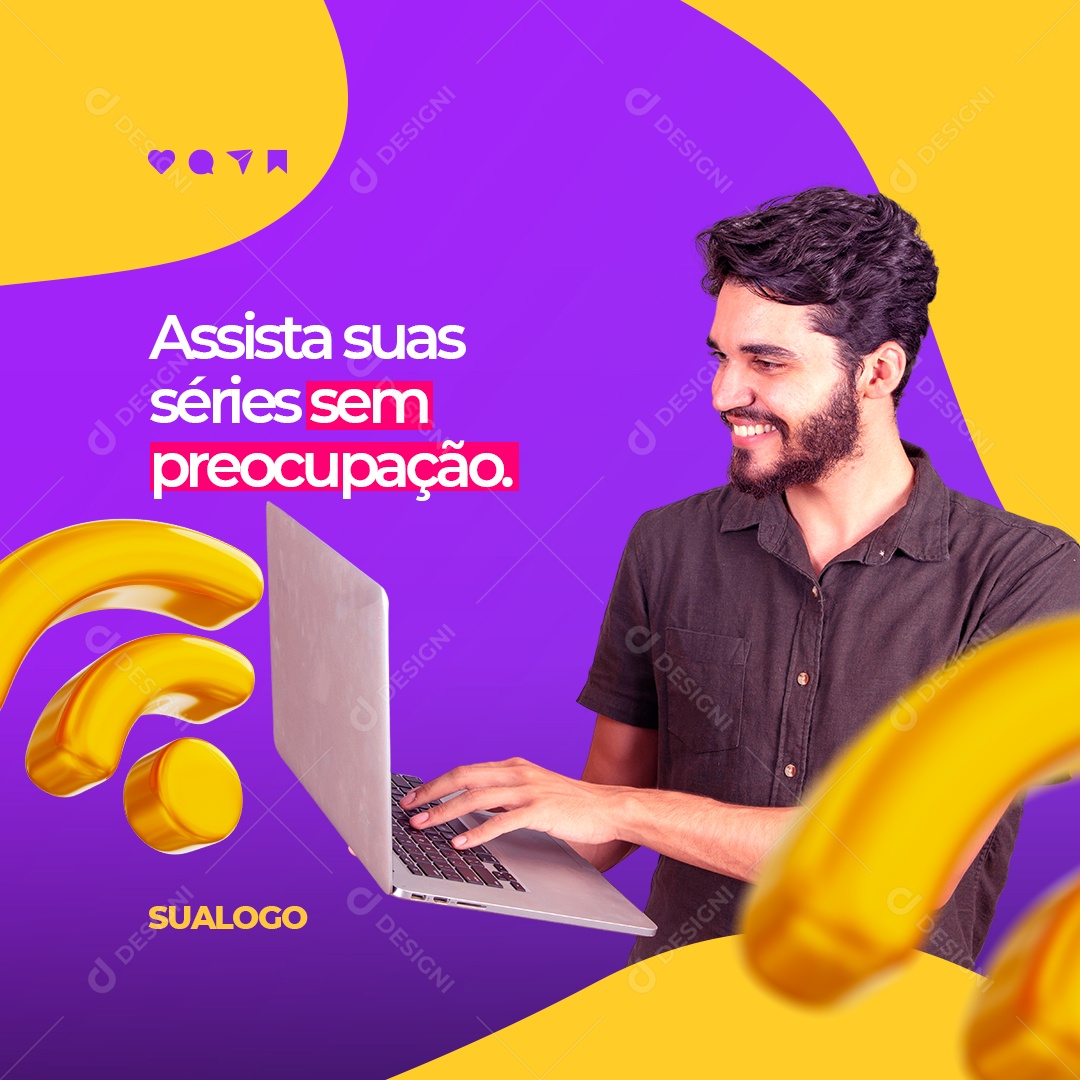 Assista Suas Séries Sem Preocupação Provedor de Internet Social Media PSD Editável