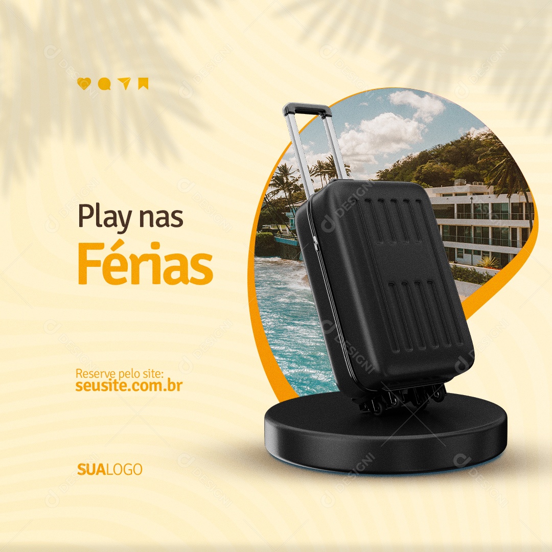 Play Nas Férias Resort Social Media PSD Editável
