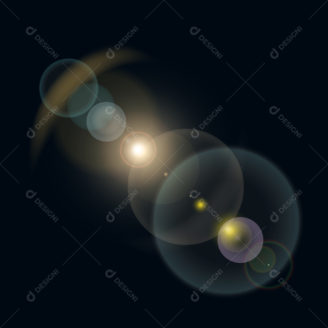 Lens Flare Reflexos de Luz Feixe Vetor JPG + AI Editável