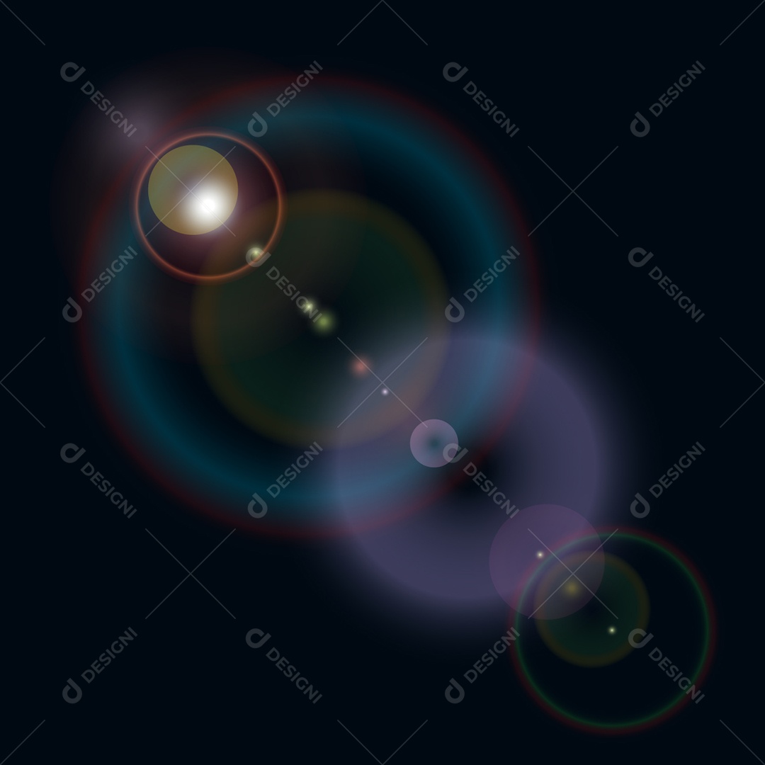 Lens Flare Reflexos de Luz Feixe Vetor JPG + AI Editável