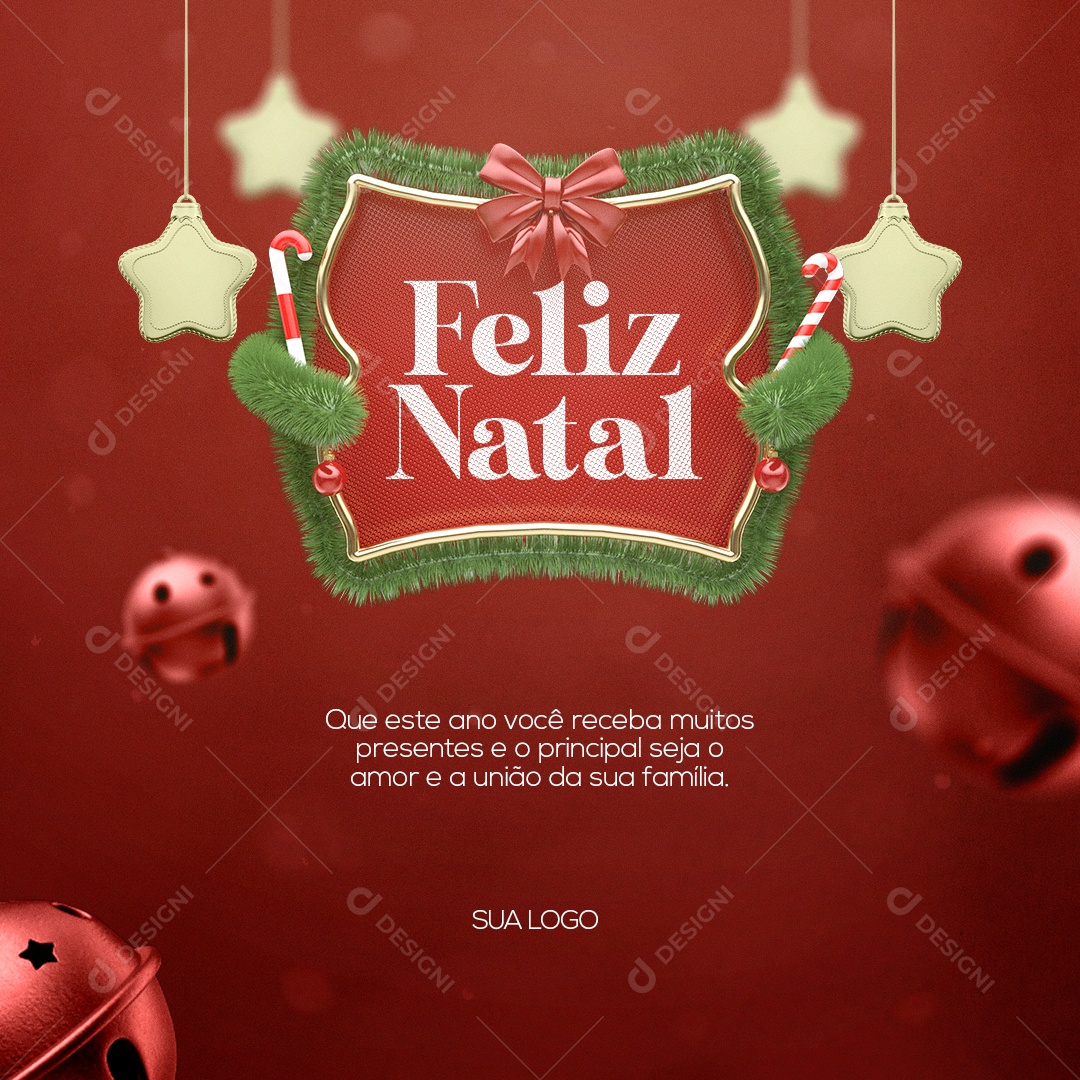 Feliz Natal Repleto de Harmonia Social Media PSD Editável