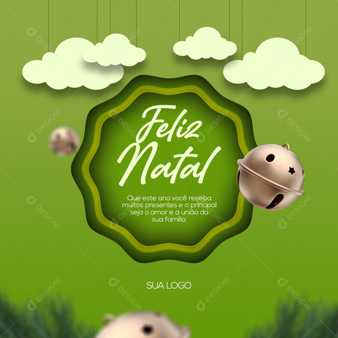 Receba Muitos Presentes e o Principal Seja o Amor e a União da Sua Família Feliz Natal Social Media PSD Editável