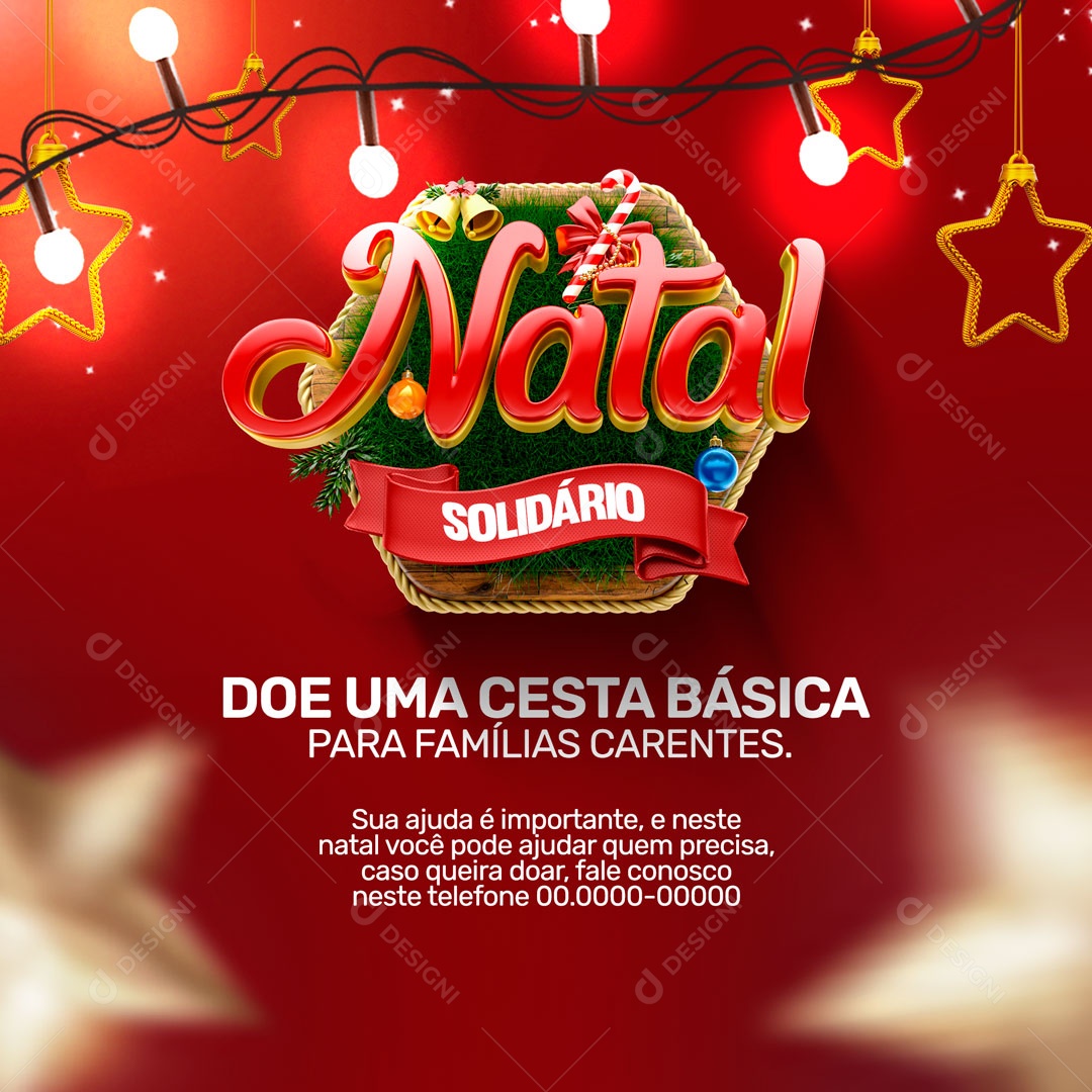Natal Solidário Doe Uma Cesta Básica Social Media PSD Editável