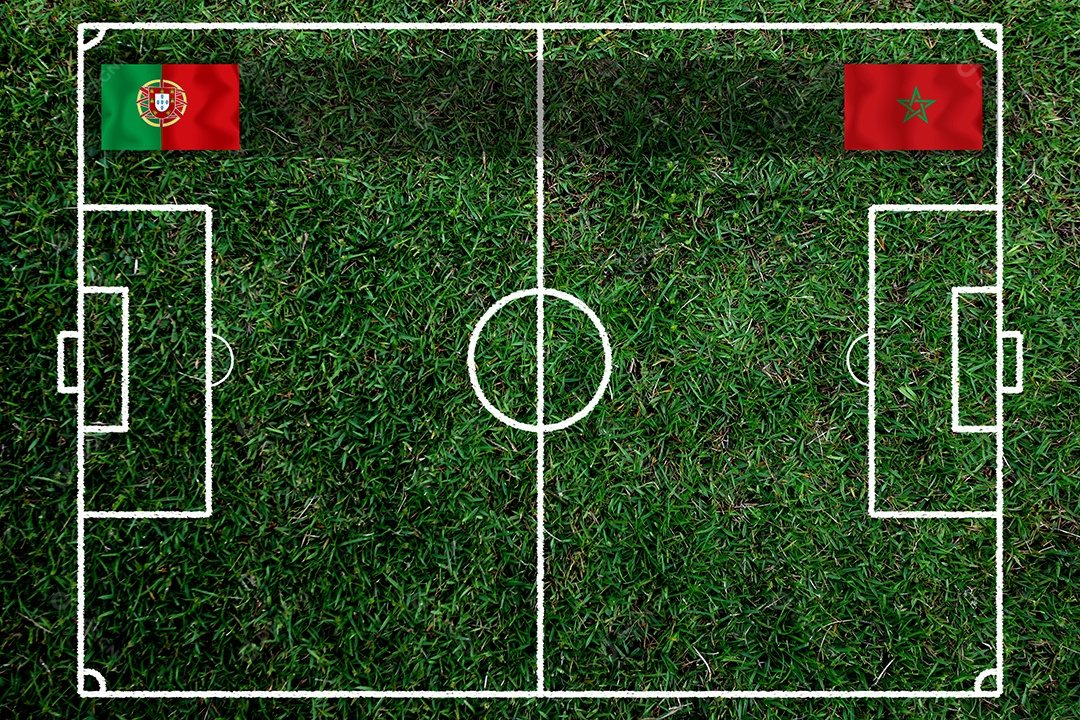 Competição da Taça de Futebol entre a seleção nacional de Marrocos e a seleção portuguesa.