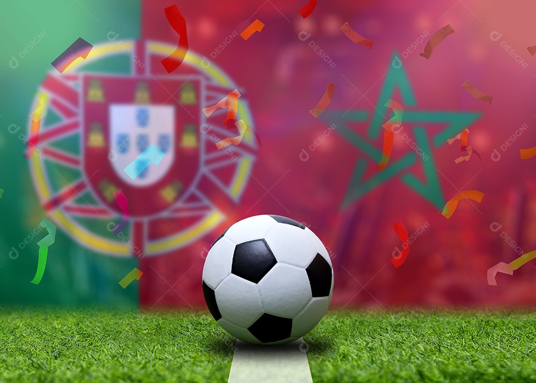 Competição da Taça de Futebol entre a seleção nacional de Marrocos e a seleção portuguesa.
