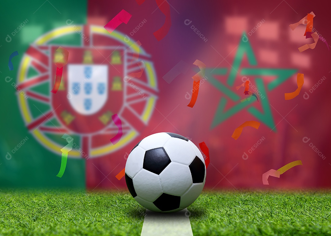 Competição da Taça de Futebol entre a seleção nacional de Marrocos e a seleção portuguesa.
