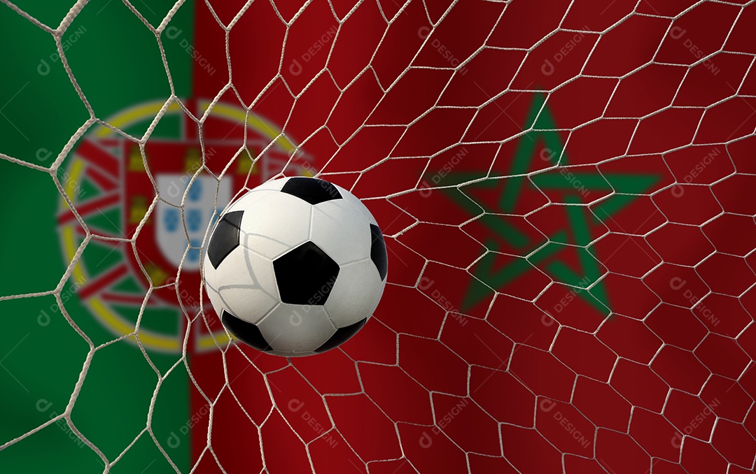 Competição da Taça de Futebol entre a seleção nacional de Marrocos e a seleção portuguesa.