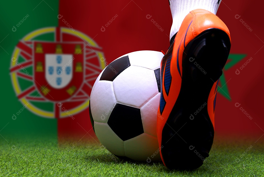 Competição da Taça de Futebol entre a seleção nacional de Marrocos e a seleção portuguesa.