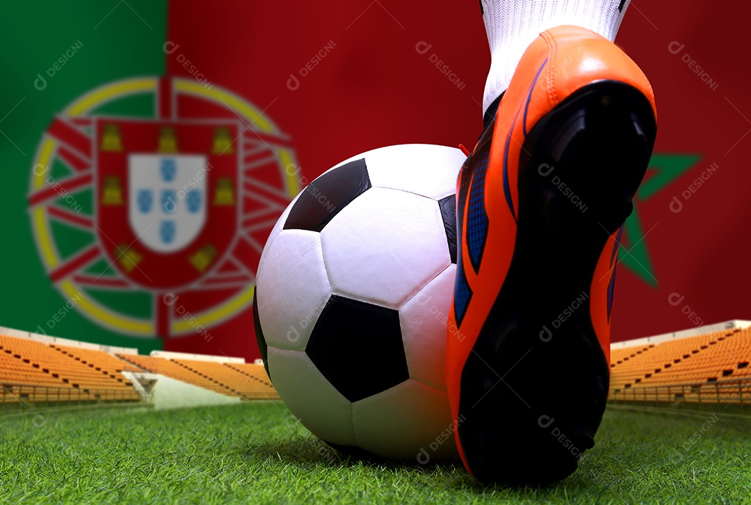 Competição da Taça de Futebol entre a seleção nacional de Marrocos e a seleção portuguesa.