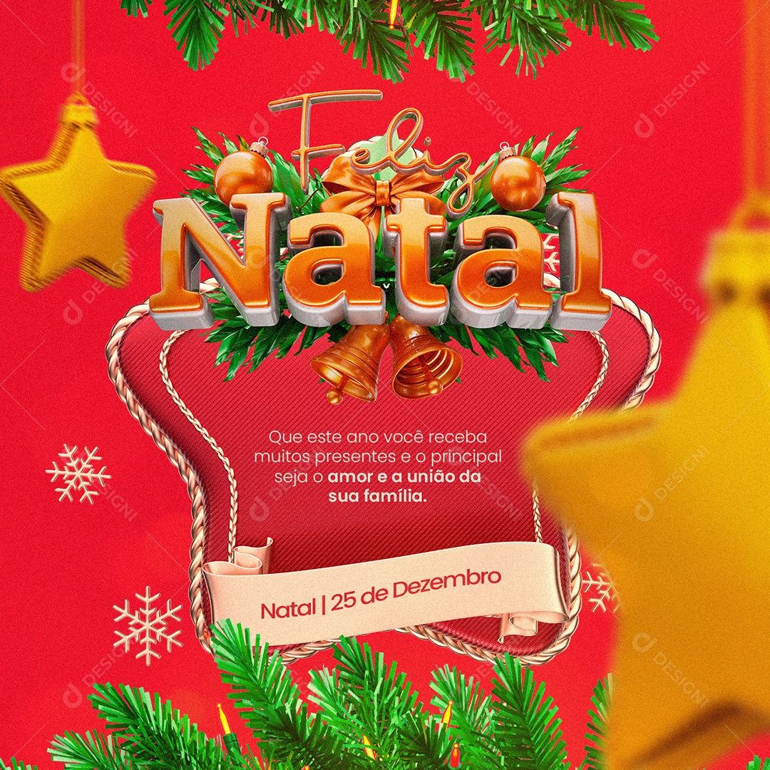 Que Este Ano Você Receba Muitos Feliz Natal Social Media PSD Editável