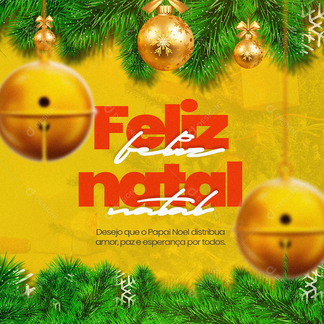 Desejo Que o Papai Noel Distribua Amor Feliz Natal Social Media PSD Editável