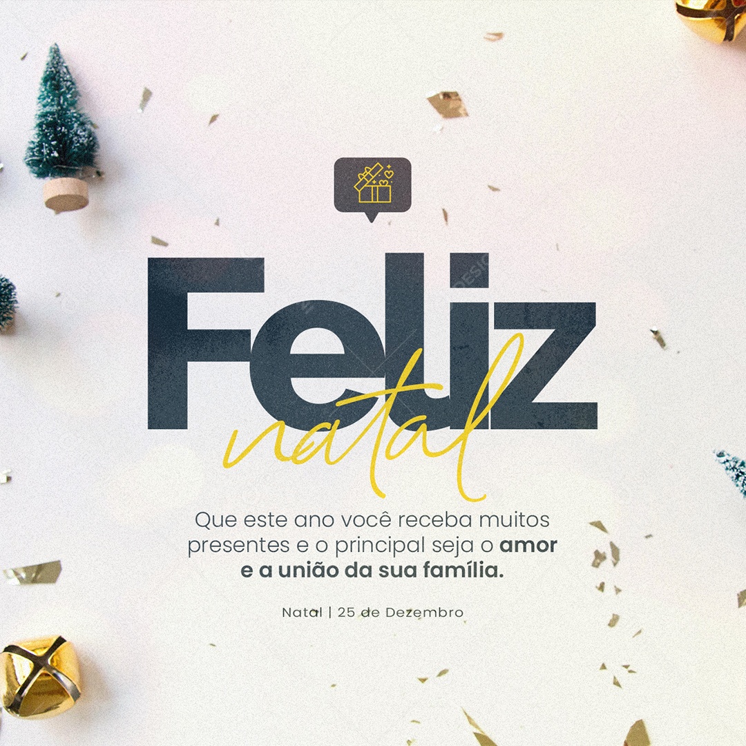 Que Este Ano Você Receba Muitos Feliz Natal Social Media PSD Editável