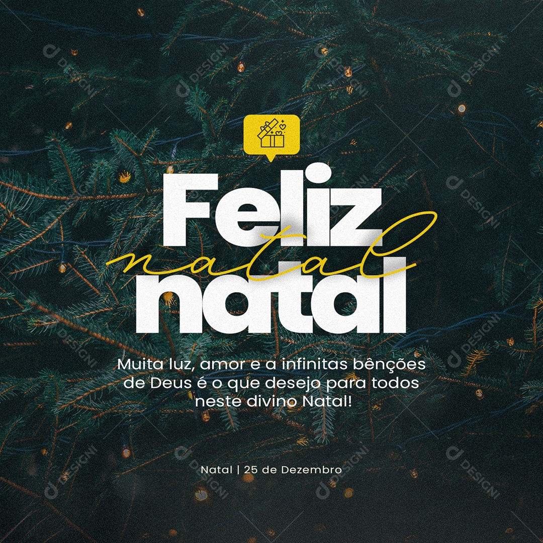 Muita Luz Amor e a Infinitas Feliz Natal Social Media PSD Editável