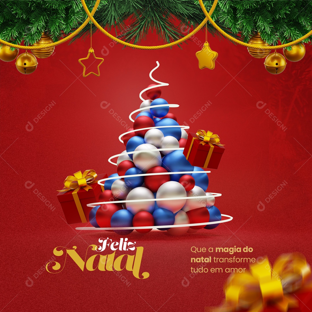 Social Media Que a Magia do Natal Transforme Tudo em Amor Feliz Natal PSD Editável