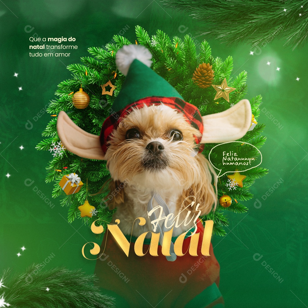 Social Media Que a Magia do Natal Transforme Tudo em Amor Feliz Natal PSD Editável