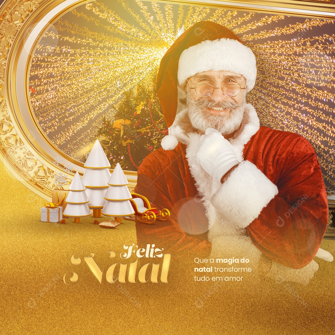 Social Media Que a Magia do Natal Transforme Tudo em Amor Feliz Natal PSD Editável