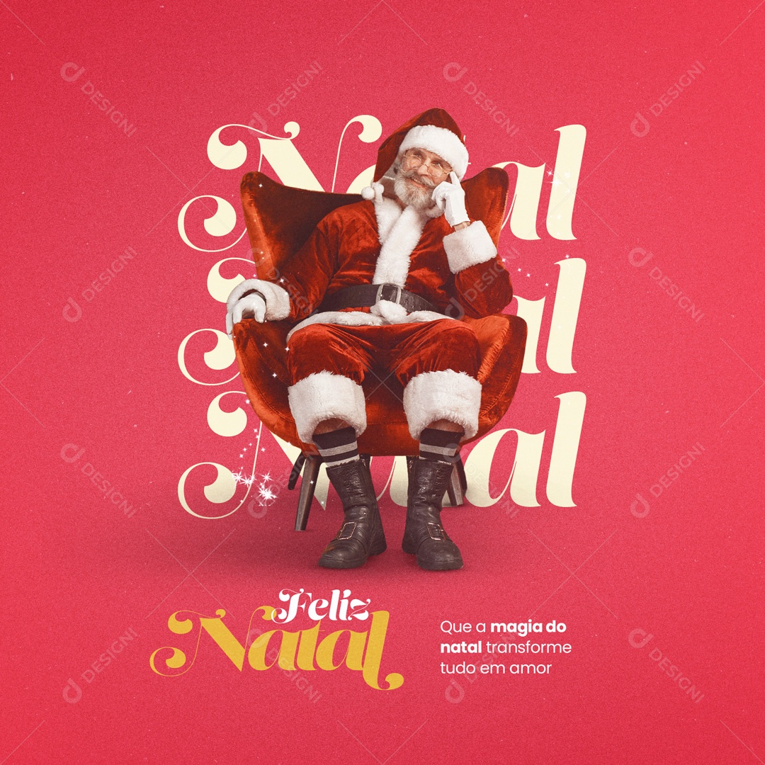 Que a Magia do Natal Transforme Tudo em Amor Feliz Natal Social Media PSD Editável