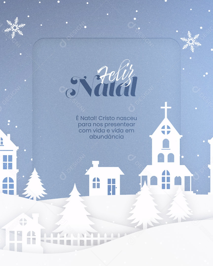 Cristo Nasceu Feliz Natal 25 de Dezembro Social Media PSD Editável