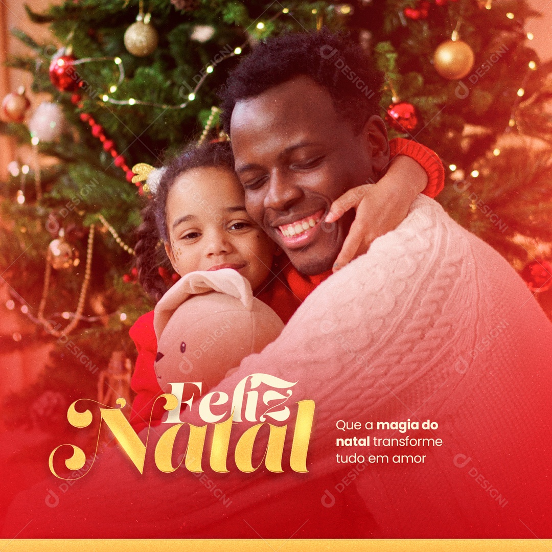 Que a Magia do Natal Transforme Tudo em Amor Feliz Natal Social Media PSD Editável