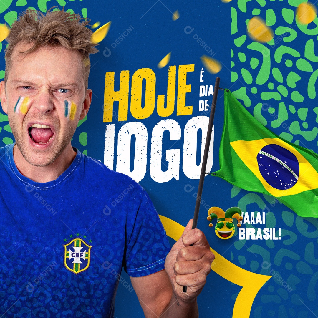 Hoje é Dia de Jogo Brasil x Croácia Social Media PSD Editável