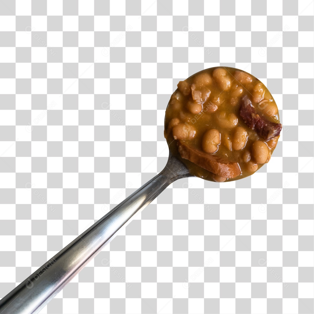Colher com Feijão PNG Transparente Sem Fundo