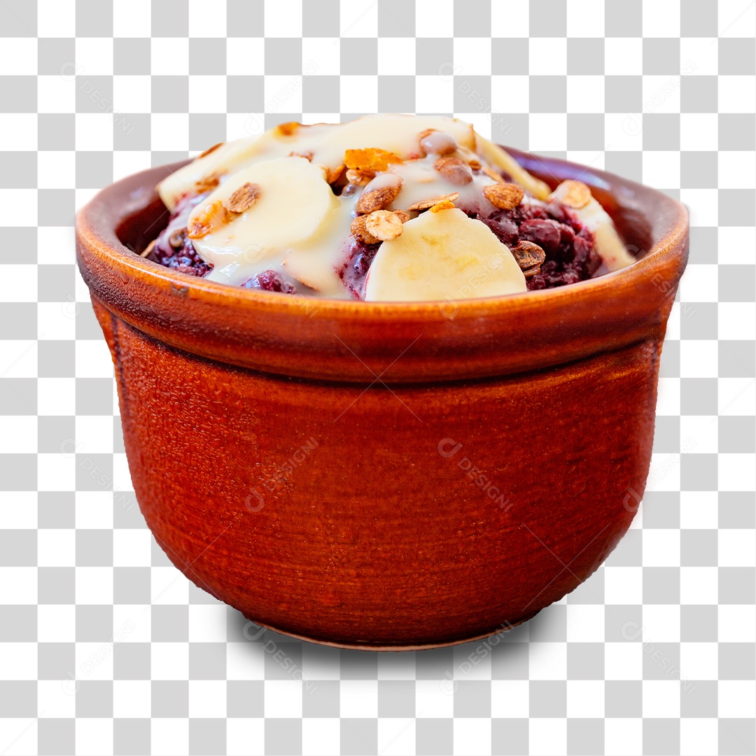 Tigela de Açaí com Banana PNG Transparente